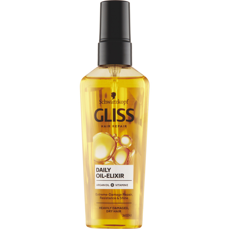 Gliss denní olejový elixír pro poškozené a suché vlasy, 75 ml