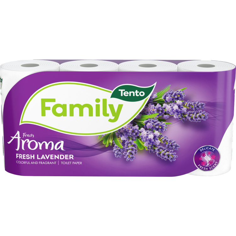 Tento Fresh Aroma Lavender 2vrstvý toaletní papír,8 rolí, role 17,8 m