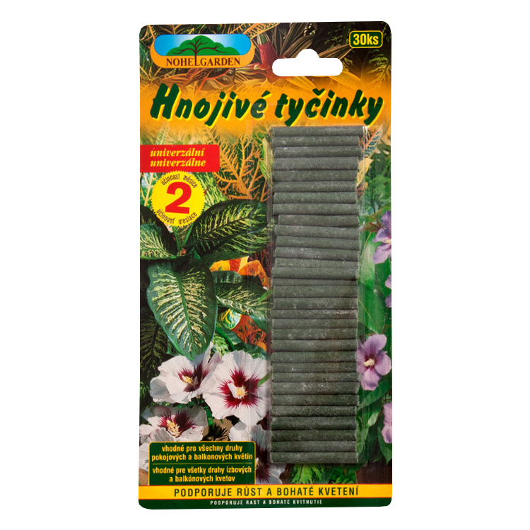Nohel Garden univerzální hnojivé tyčinky na rostliny, balení 30 kusů tyčinek