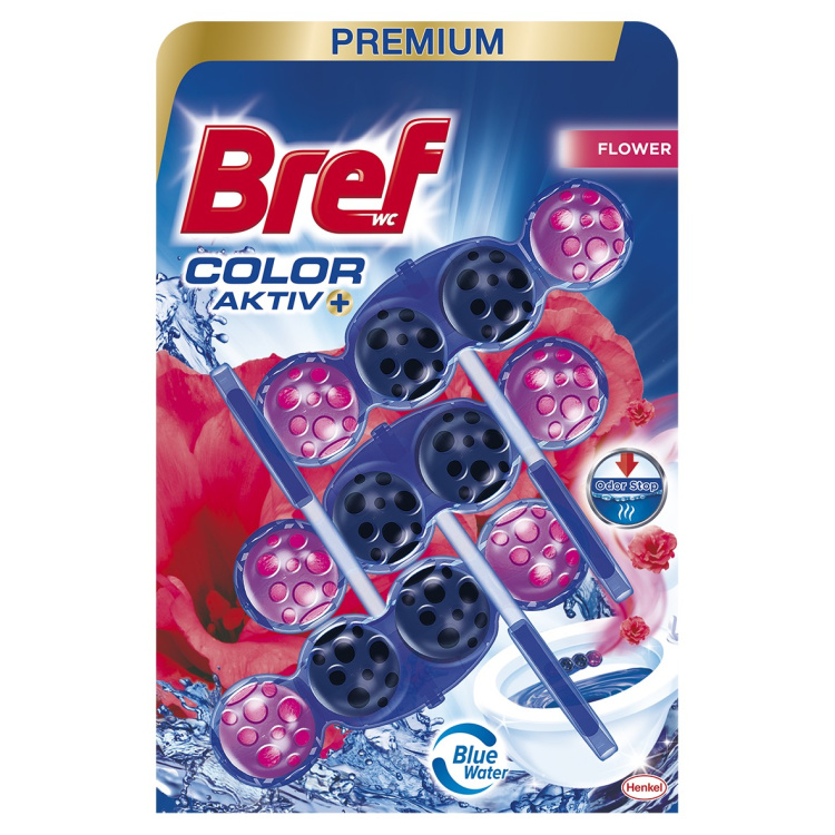 Bref Blue Aktive Fresh Flower, WC kuličky, 3 × 50 g