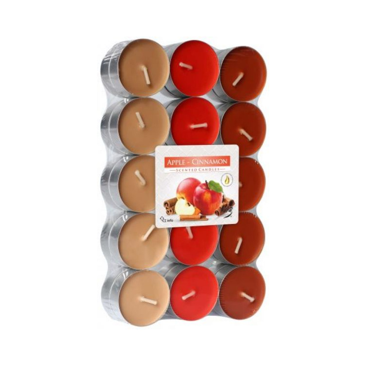 Bispol čajové svíčky vonné jablko &amp; skořice 30 ks