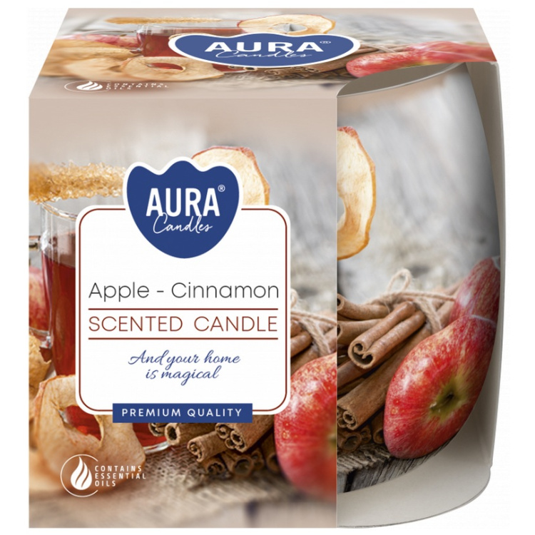 Aura vonná svíčka Jablko &amp; skořice 100 g