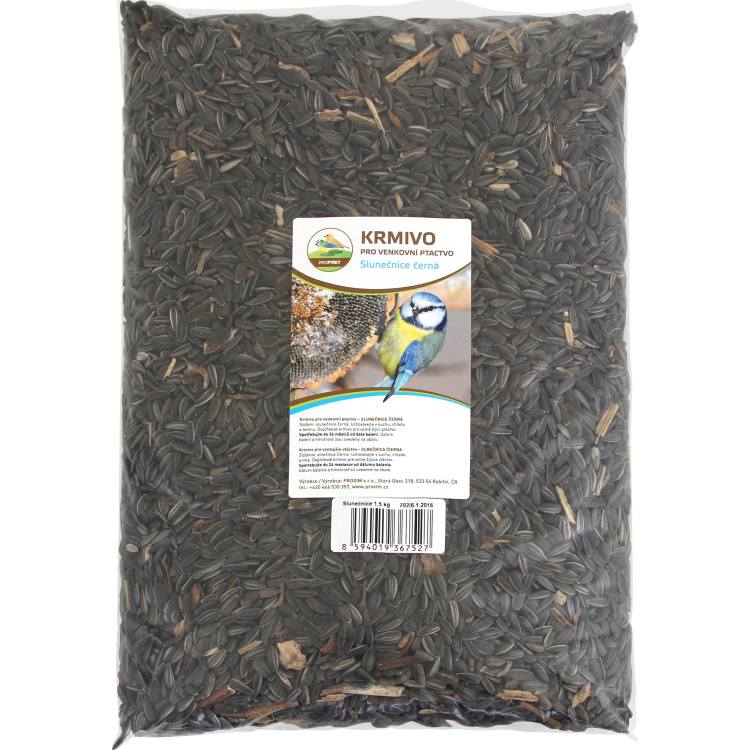 Proxim, krmivo pro ptáky, slunečnice černá ptačí mls, 1,5 kg