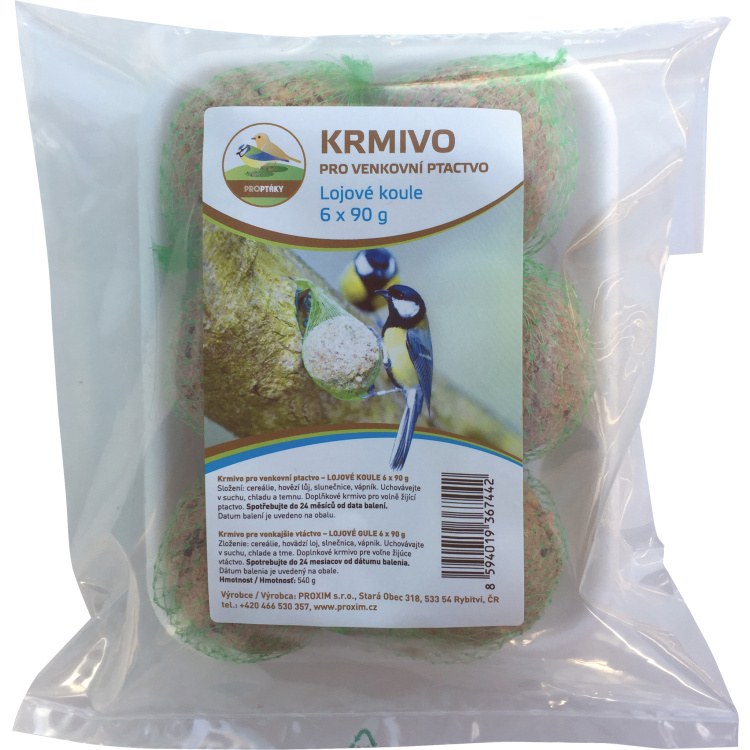 Proxim lojové koule, krmivo pro ptáky, balení 6× 90 g