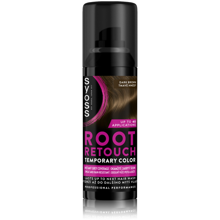 Syoss Root Retouch sprej pro dočasné zakrytí odrostů Tmavě hnědý 120 ml