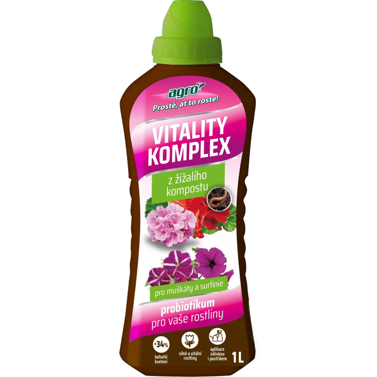 Agro Vitality Komplex hnojivo pro muškáty a surfinie, 1 l