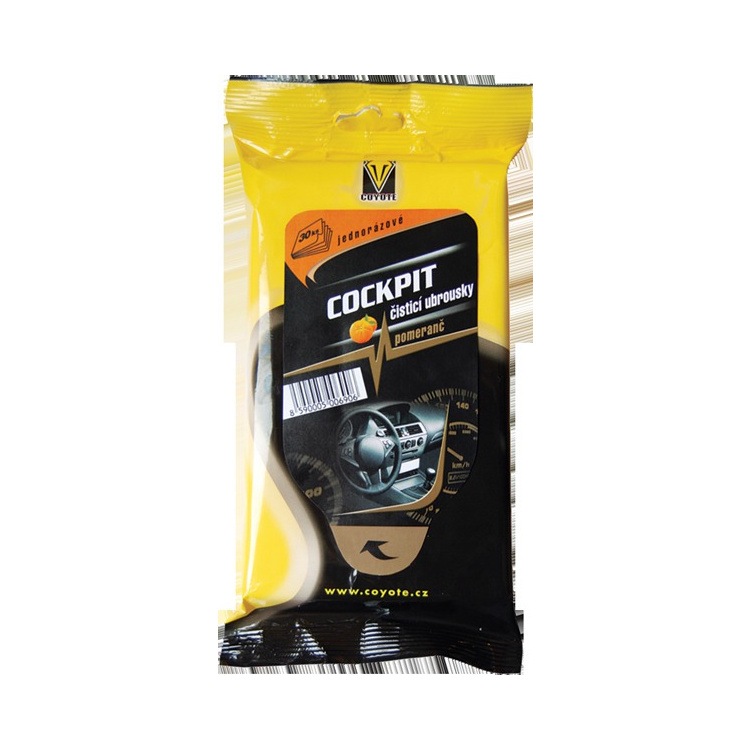 Coyote Cockpit čistící ubrousky, pomerančové, 30 ks