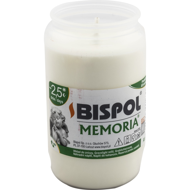 Bispol hřbitovní svíčka Memoria W03 olejová bílá, 160 g