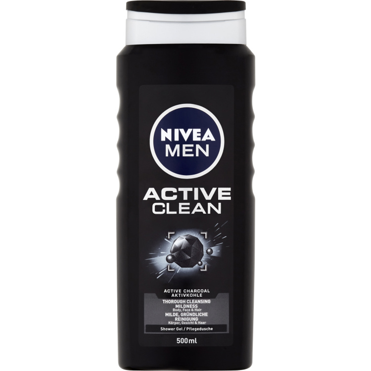 Nivea Men Active clean sprchový gel, 500 ml