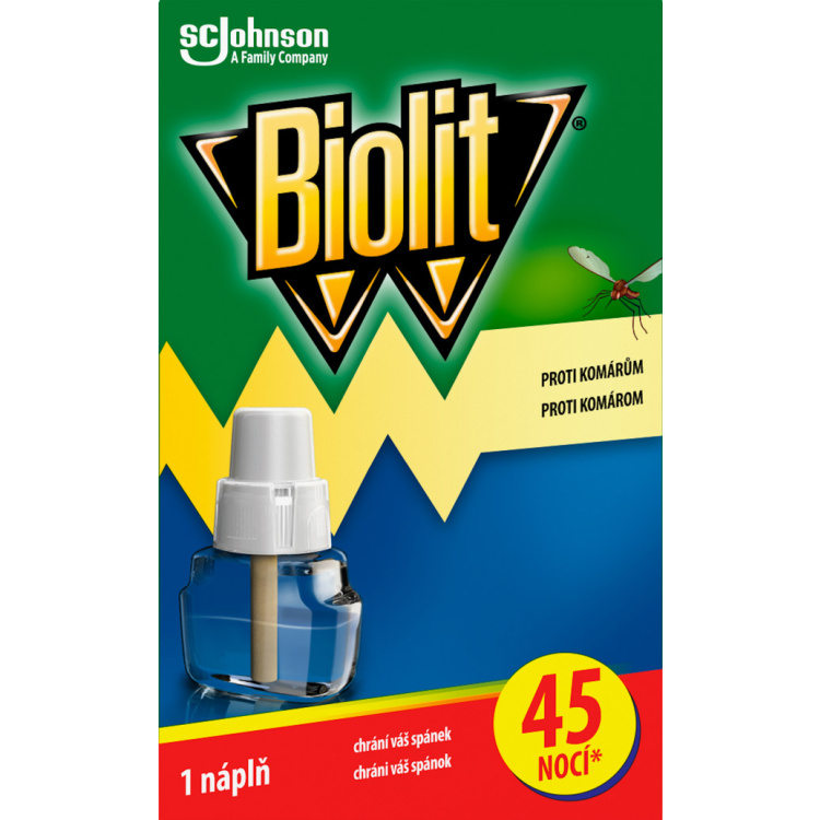 Biolit náplň do elektrického odpařovače proti komárům, 45 nocí, 27 ml
