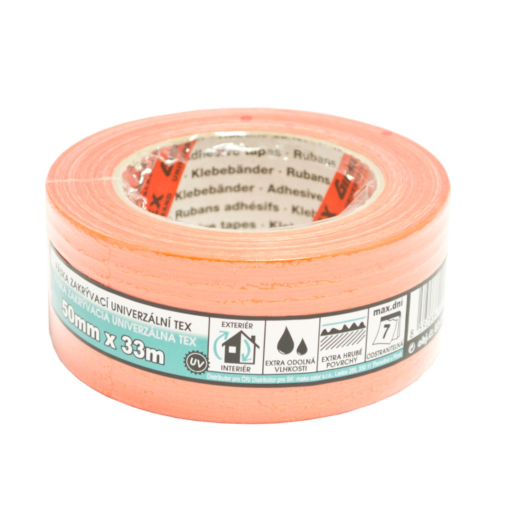 Mako tkaná zakrývací lepicí páska, lepí 7 dní, 50 mm × 33 m