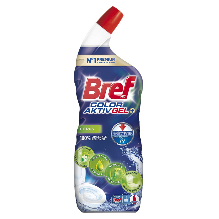 Bref WC gel Excellence Gel Color Aktiv+ Citrus, 700 ml