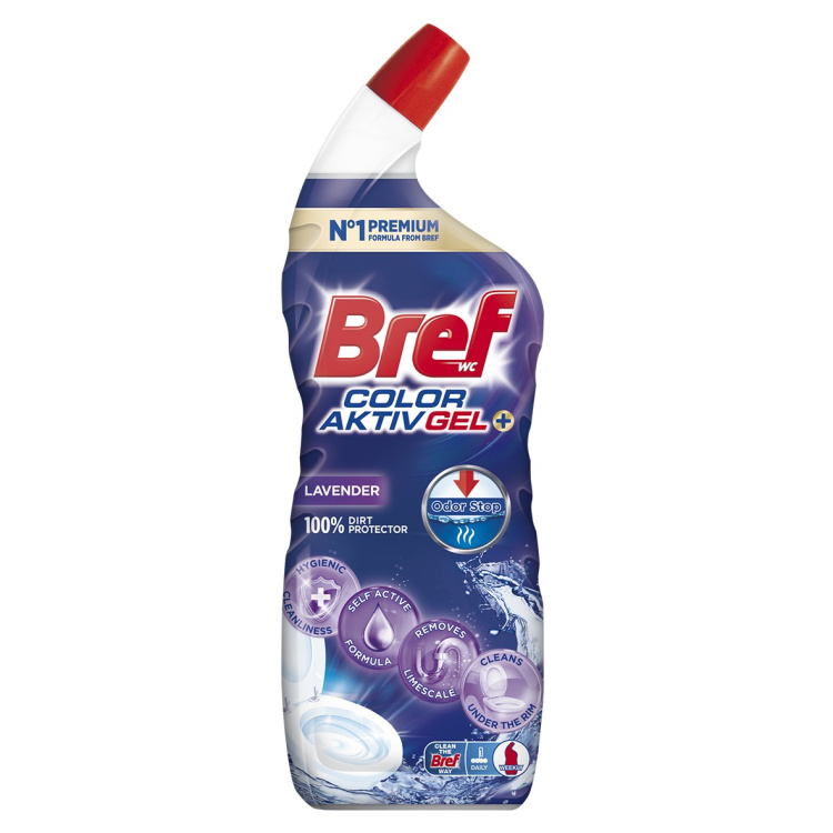 Bref WC gel Excellence Gel Color Aktiv+ Lavender, 700 ml