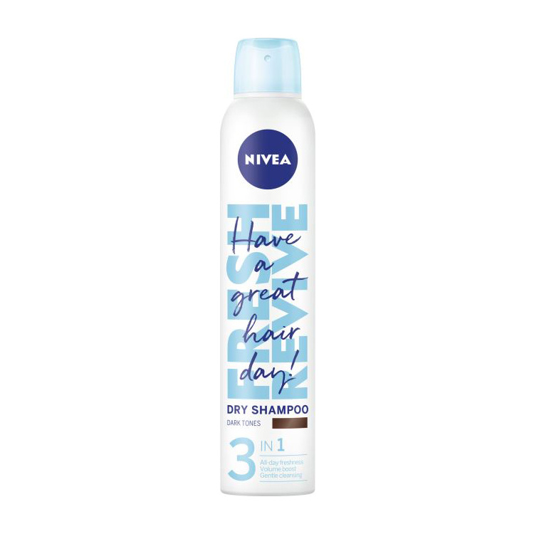 Nivea Fresh Revive suchý šampon pro tmavší tón vlasů, 200 ml
