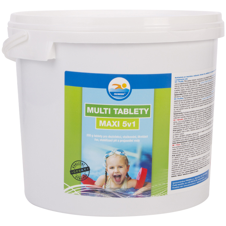 Probazen Multi tablety Maxi 5v1 multifunkční tablety do bazénů, 5 kg