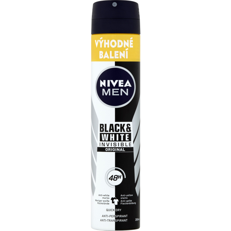 Nivea Men Black &amp; White Invisible Original antiperspirant, 200 ml