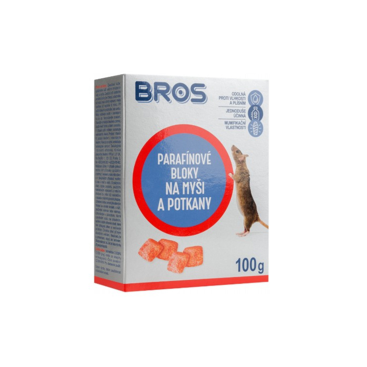 Bros parafínové bloky na myši, krysy a potkany, 100 g