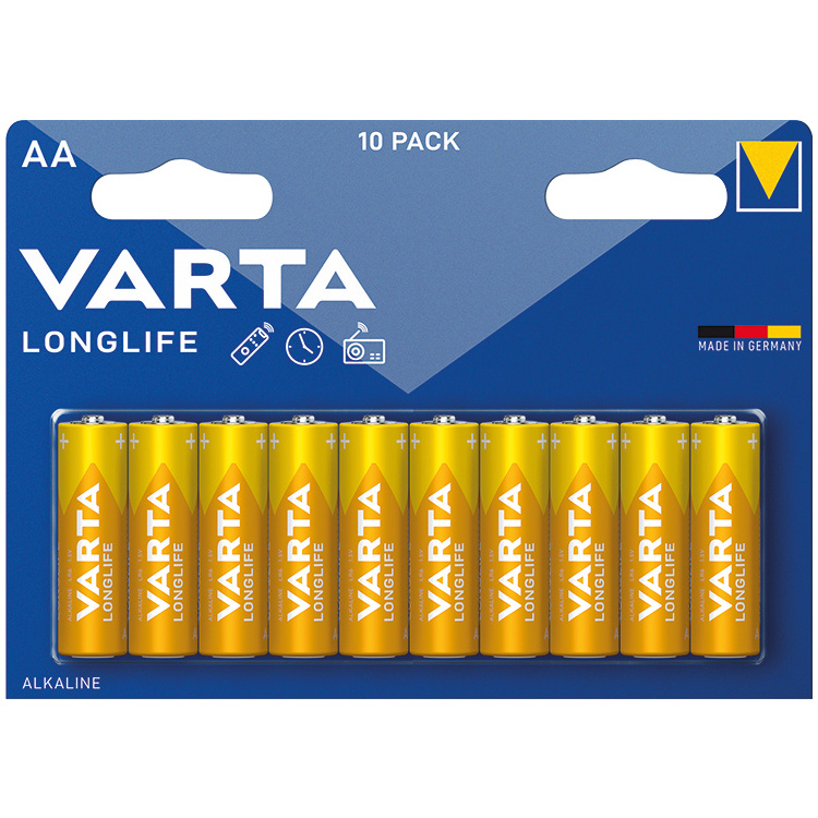 Varta Longlife AA alkalické baterie, 10 ks