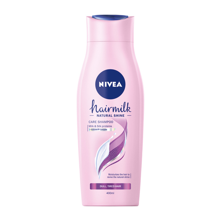 Nivea Hairmilk Natural Shine pečující šampon, 400 ml