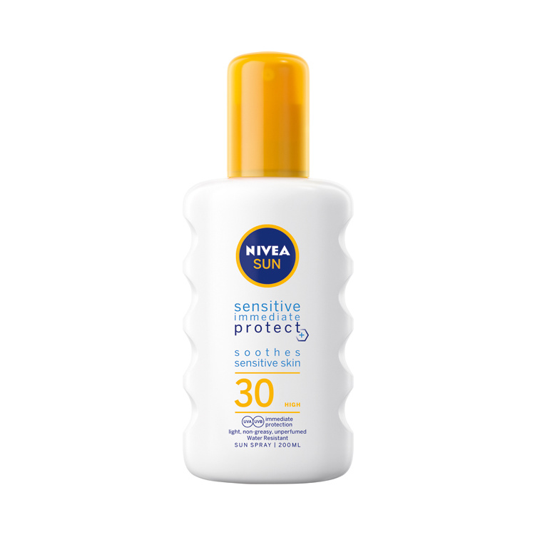 Nivea Sun Sensitive OF 30 sprej na opalování, 200 ml