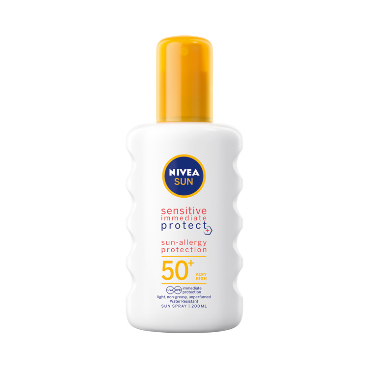 Nivea Sun Sensitive OF 50+ sprej na opalování, 200 ml