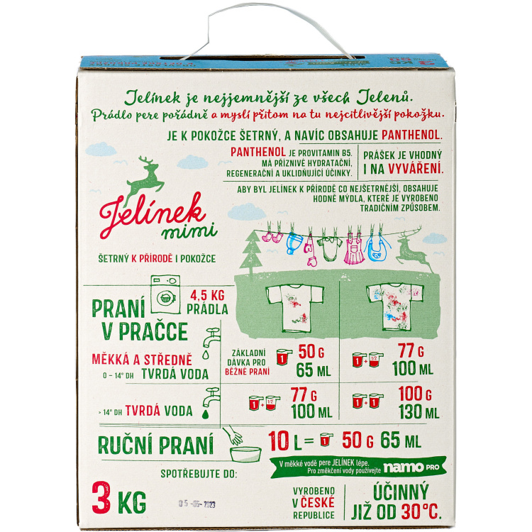 Jelínek mimi prací prášek pro miminka, 60 praní, 3 kg
