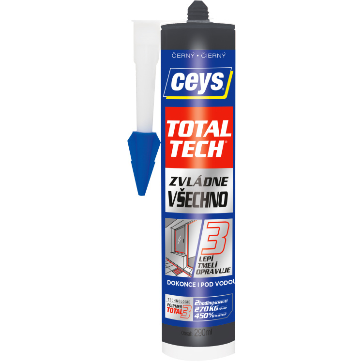 Ceys Total Tech univerzální lepidlo a tmel, černý, 290 ml