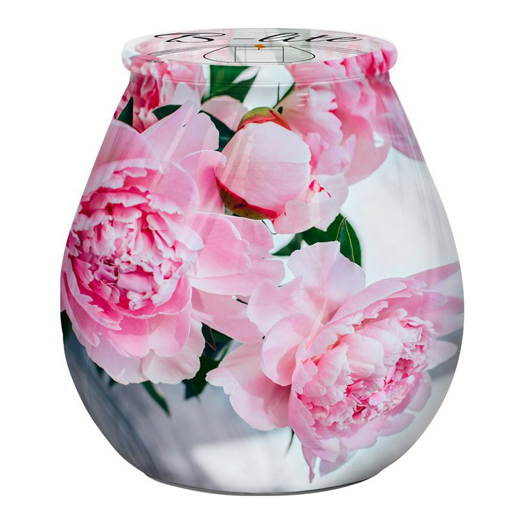 Bispol zahradní svíčka s motivem pivoňky, 120 g