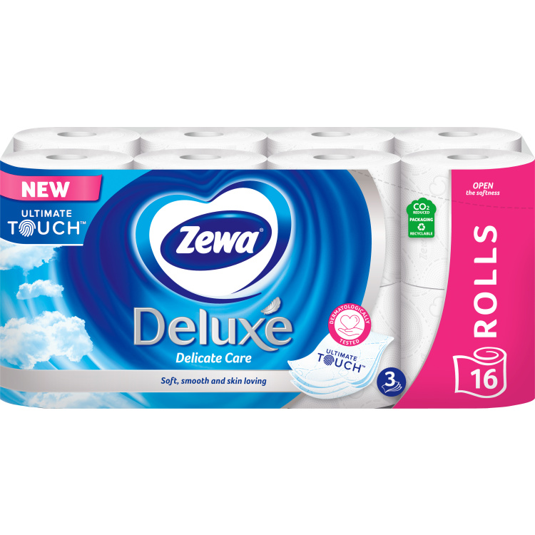 Zewa Deluxe Delicate Care 3vrstvý toaletní papír, 16 rolí, 19,3 m role
