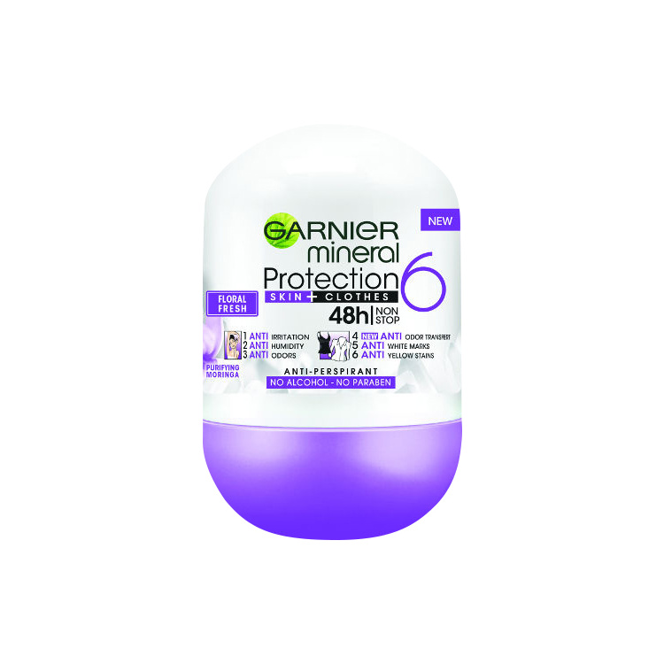 Garnier Mineral Protection 6 Floral kuličkový antiperspirant, 50 ml