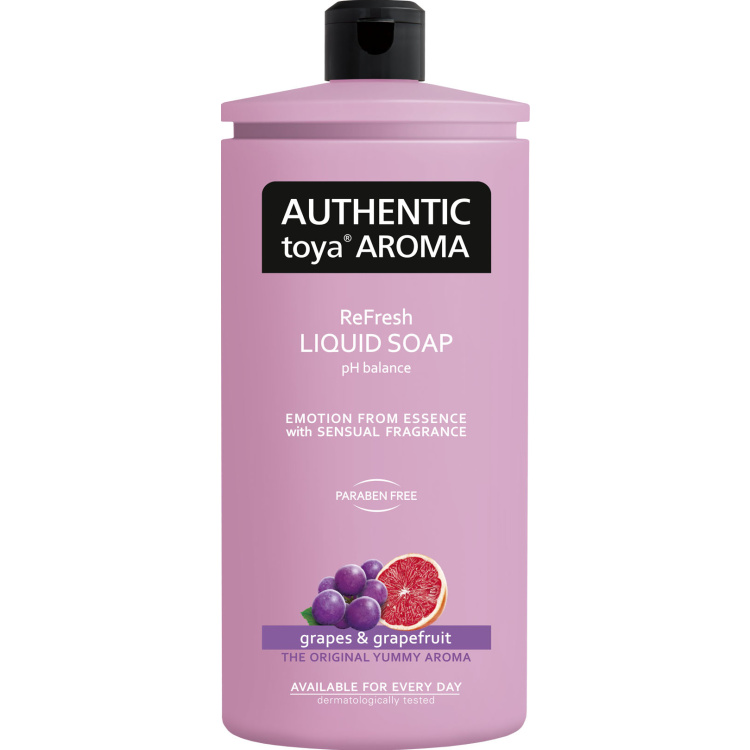Authentic Toya Aroma grapes &amp; grapefruit tekuté mýdlo, náplň, 600 ml