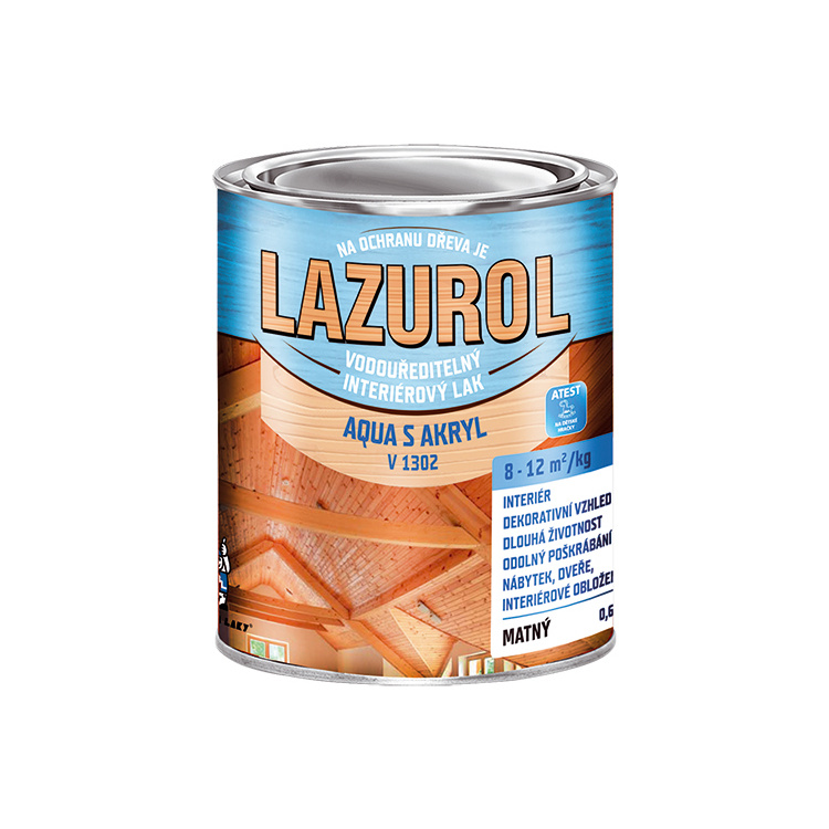 LAZUROL Aqua S Akryl Mat lak na dřevo V1302
