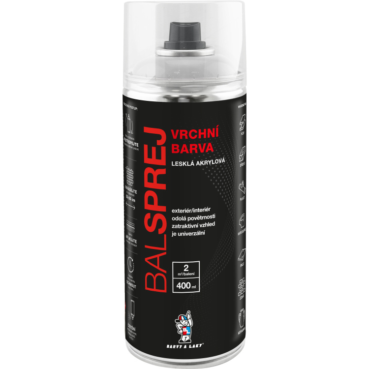 BALSPREJ vrchní univerzální akrylová barva ve spreji, RAL odstíny, 400 ml