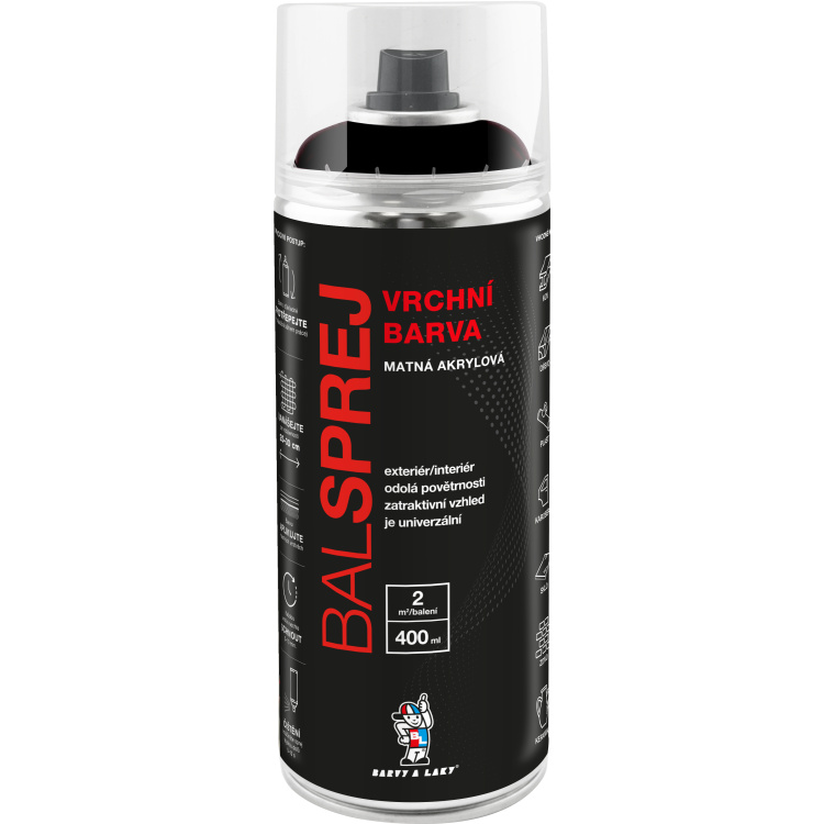 BALSPREJ vrchní univerzální akrylová barva ve spreji, RAL odstíny, 400 ml