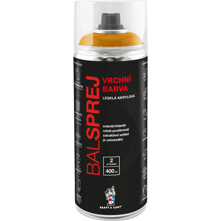 BALSPREJ vrchní univerzální akrylová barva ve spreji, RAL odstíny, 400 ml