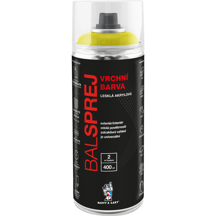 BALSPREJ vrchní univerzální akrylová barva ve spreji, RAL odstíny, 400 ml