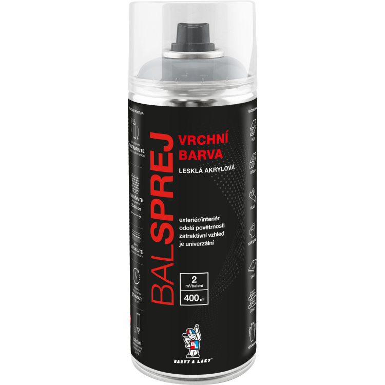 BALSPREJ vrchní univerzální akrylová barva ve spreji, RAL odstíny, 400 ml