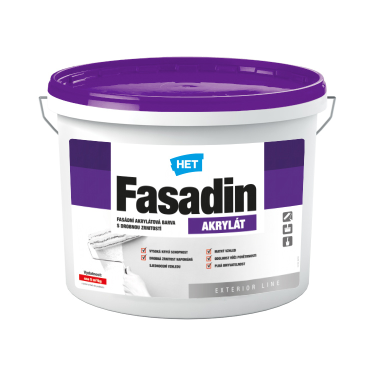 Het Fasadin fasádní barva s jemným zrnem, bílá