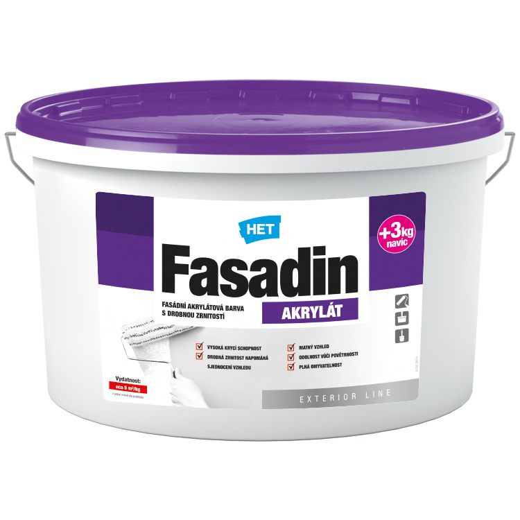 Het Fasadin fasádní barva s jemným zrnem, bílá