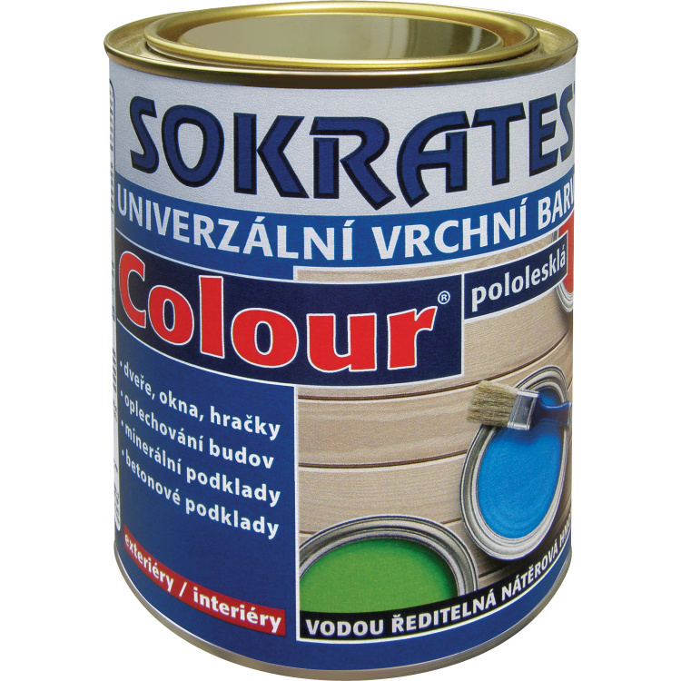 Sokrates Colour pololesk univerzální vrchní barva na dřevo a kov
