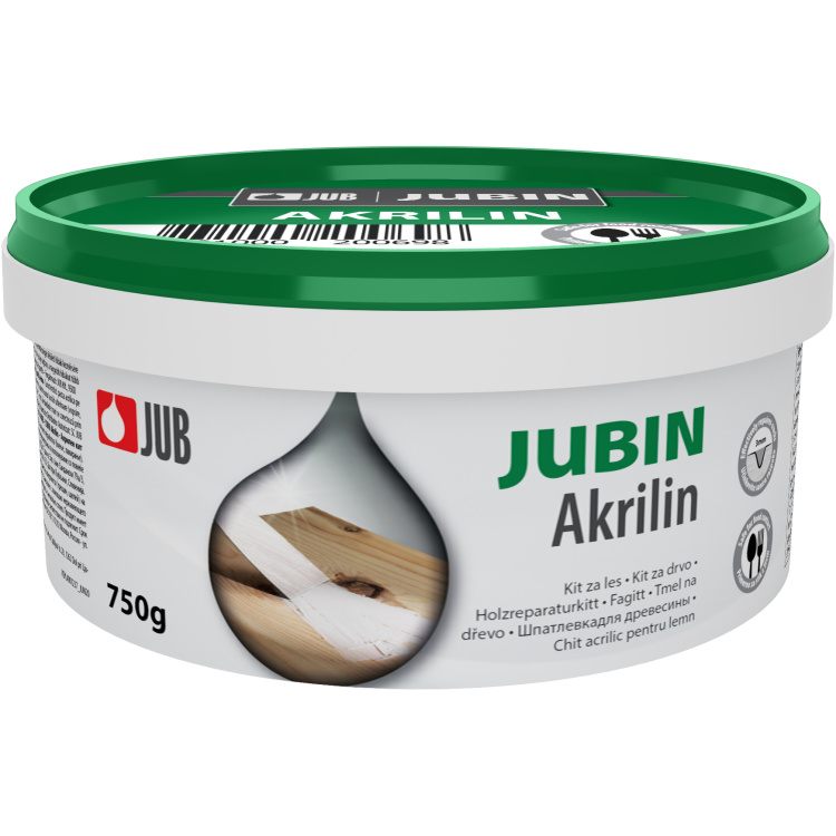 Jubin Akrilin disperzní akrylátový tmel na dřevo, 750 g