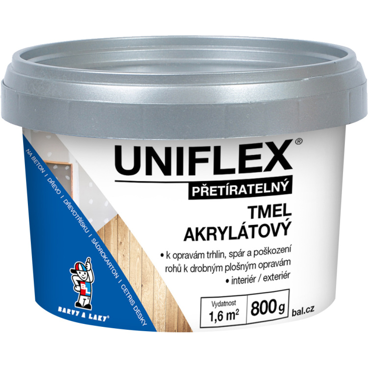 Uniflex akrylátový tmel na sádrokarton, zdivo a dřevo, 800 g