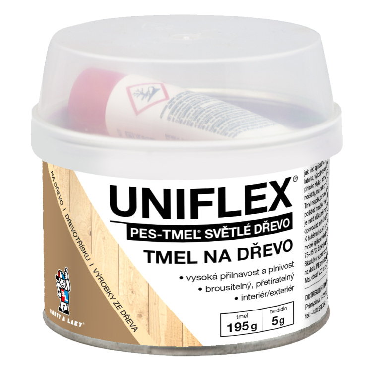 Uniflex PES-TMEL dřevo, tmel na dřevo, světlé dřevo