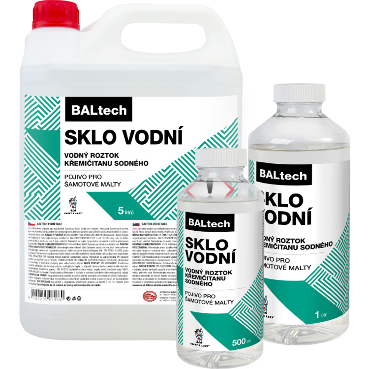 BALTECH vodní sklo, pro namíchání šamotové lepící malty