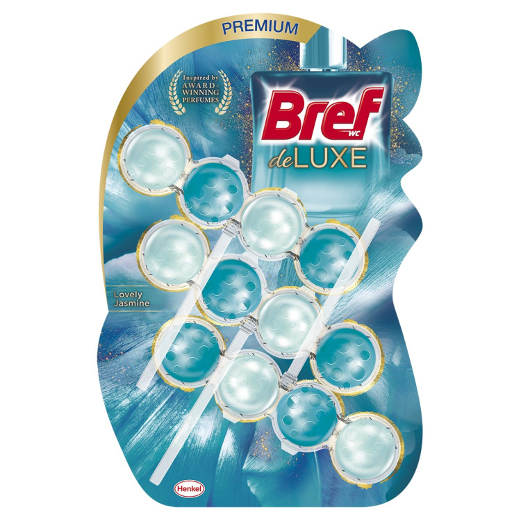 Bref DeLuxe Lovely Jasmine WC blok v kuličkách, 3× 50 g