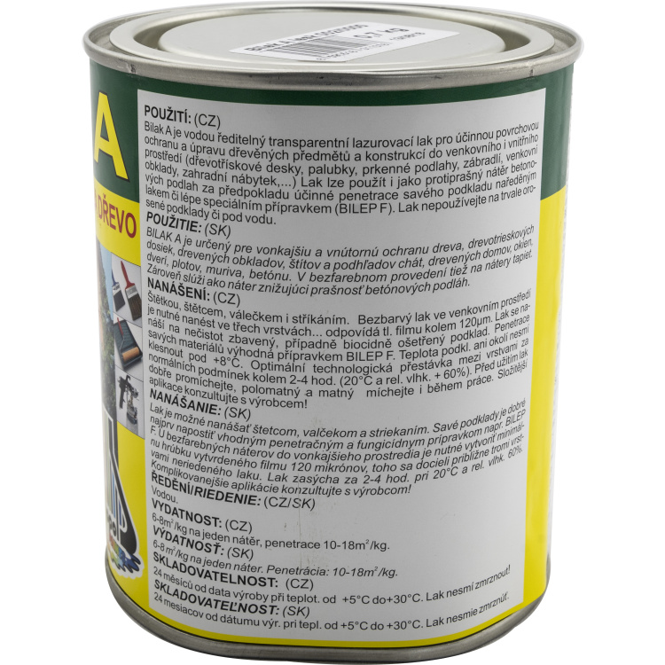 Bilak A 0000 lesk disperzní lak na dřevo transparentní
