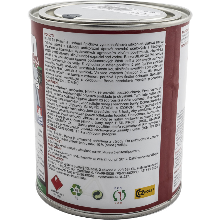 Bilak Zn Primer základní barva na ocelové konstrukce pod vodu, šedá