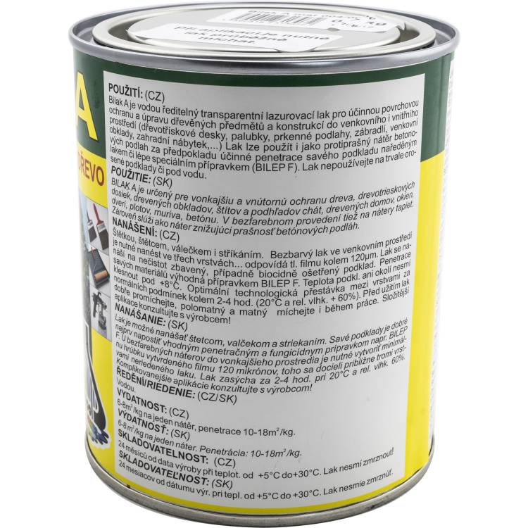 Bilak A 0002 mat disperzní lak na dřevo transparentní