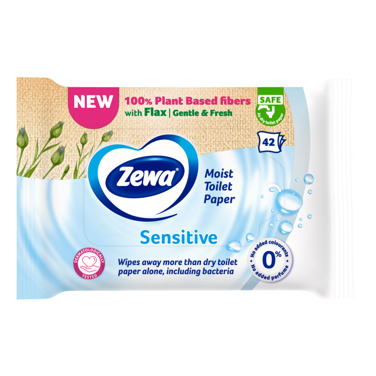 Zewa Pure Moist Toilet Tissue vlhčený toaletní papír, 42 ks