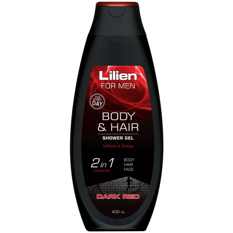 Lilien Men Dark Red sprchový šampon pro muže, 400 ml